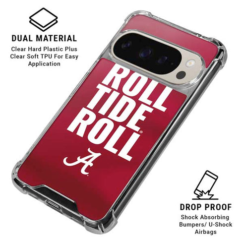University of Alabama Roll Tide Roll Pixel 9/9 Pro Clear Case